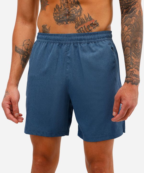 short masculino esportivo bolso com zíper - azul marinho P