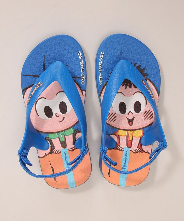 Chinelo com Elástico Infantil Turma da Mônica Baby Ipanema Azul 19