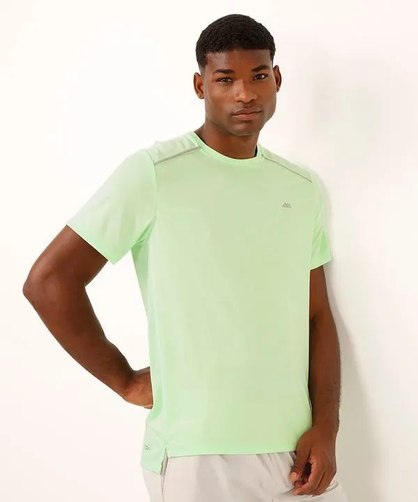 camiseta com recortes e refletivos manga curta esportiva verde P