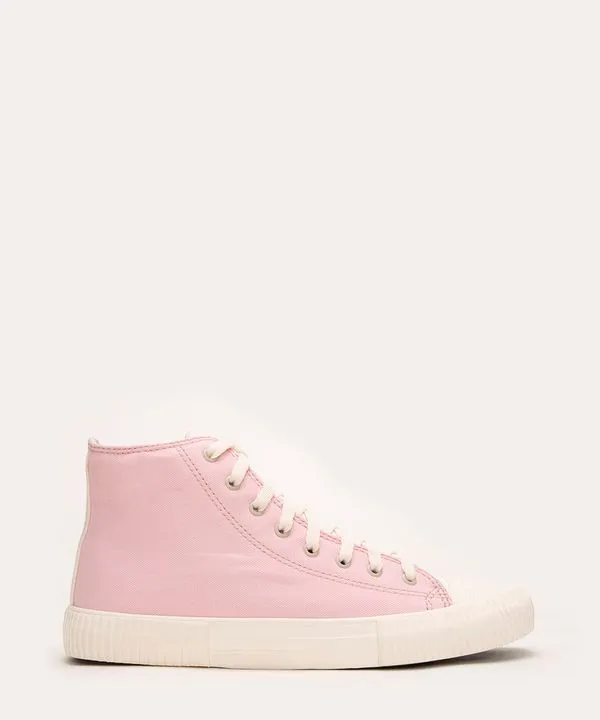 tênis de lona cano alto rosa 35