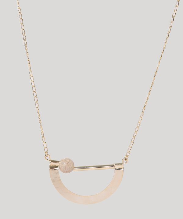 Colar Feminino Longo com Pingente Meia Lua Dourado Único