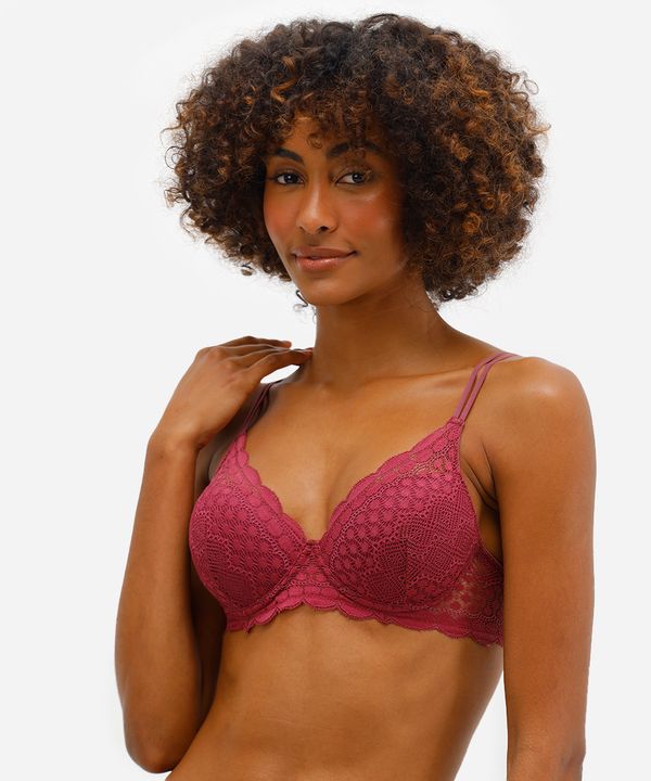 sutiã meia taça de renda roxo 44