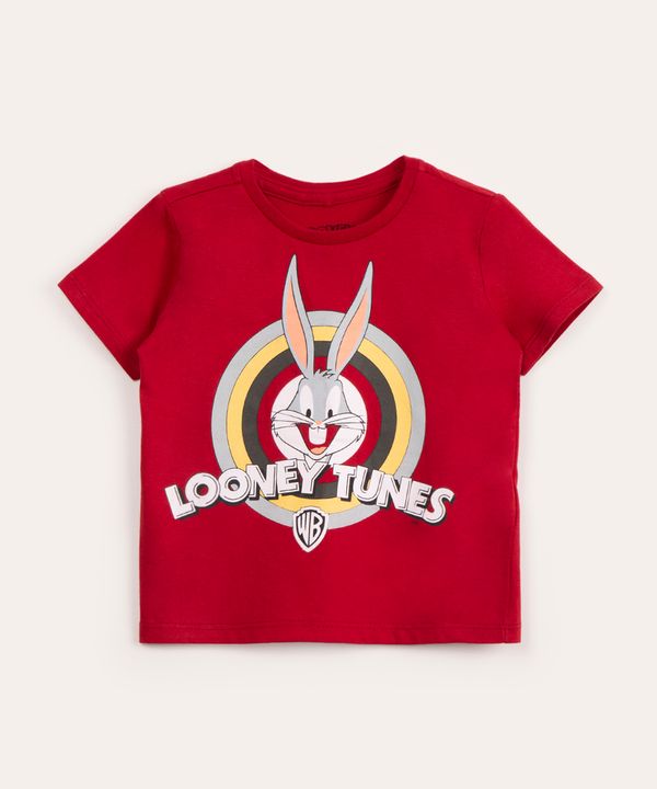 camiseta infantil de algodão looney tunes vermelho 5