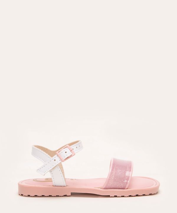 sandália infantil com glitter molekinha branca 18