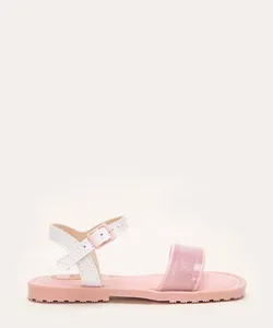 sandália infantil com glitter molekinha branca 25
