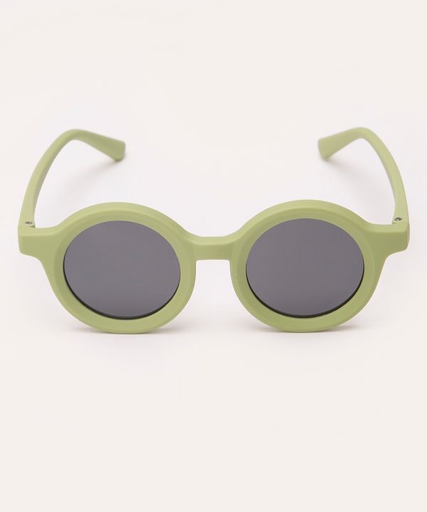 óculos de sol infantil redondo com proteção uv verde claro Único
