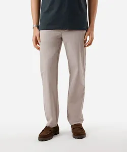 calça masculina de alfaiataria cós elástico bege 50