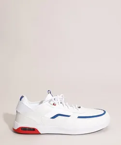 Tênis Masculino Casual com Recortes Branco 40