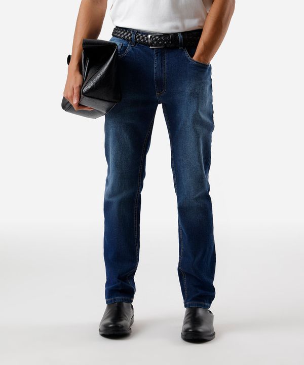 calça slim masculina jeans azul 48