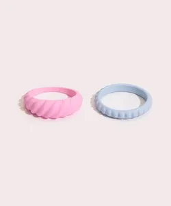 kit de dois anéis rosa P