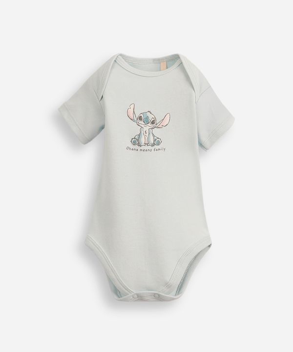 body infantil de algodão stitch azul 9-12