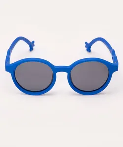 óculos de sol infantil redondo com proteção uv azul Único