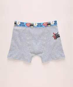 Cueca Infantil Boxer Liga da Justiça Cinza Mescla G