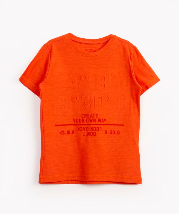 camiseta flamê infantil texturizada manga curta laranja escuro 12