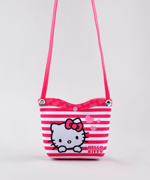 Bolsa Infantil Hello Kitty Listrada Rosa Escuro Único