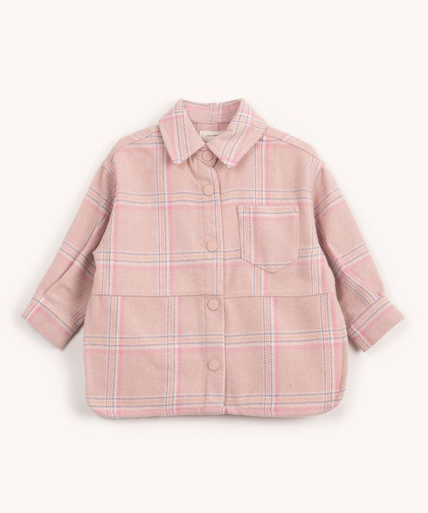 camisa shacket infantil xadrez felpuda manga longa rosa 4