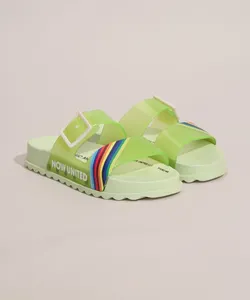Chinelo Slide Infantil Now United com Fivela Grandene Verde 26-27
