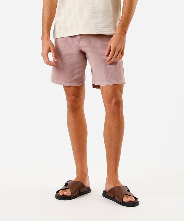 bermuda reta masculina de sarja rosa 38