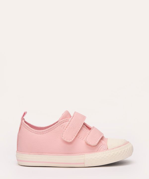 tênis infantil com tiras e velcro rosa 26