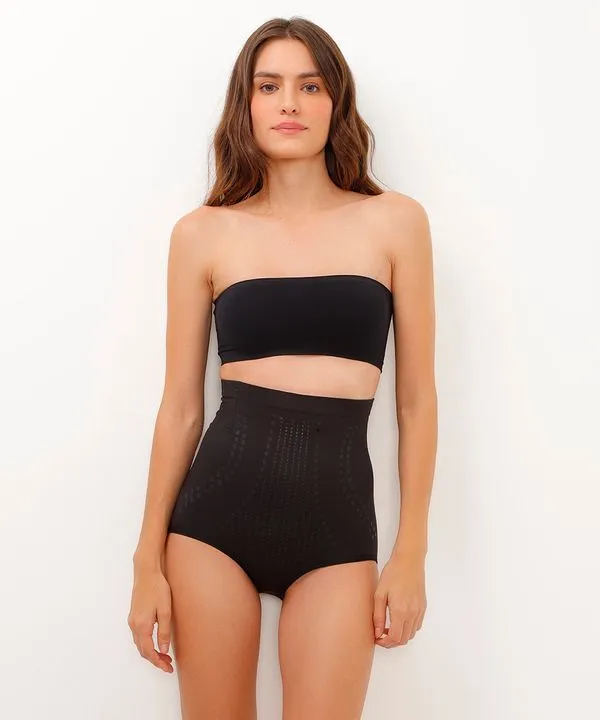 calcinha delrio cinta modeladora alta preto GG