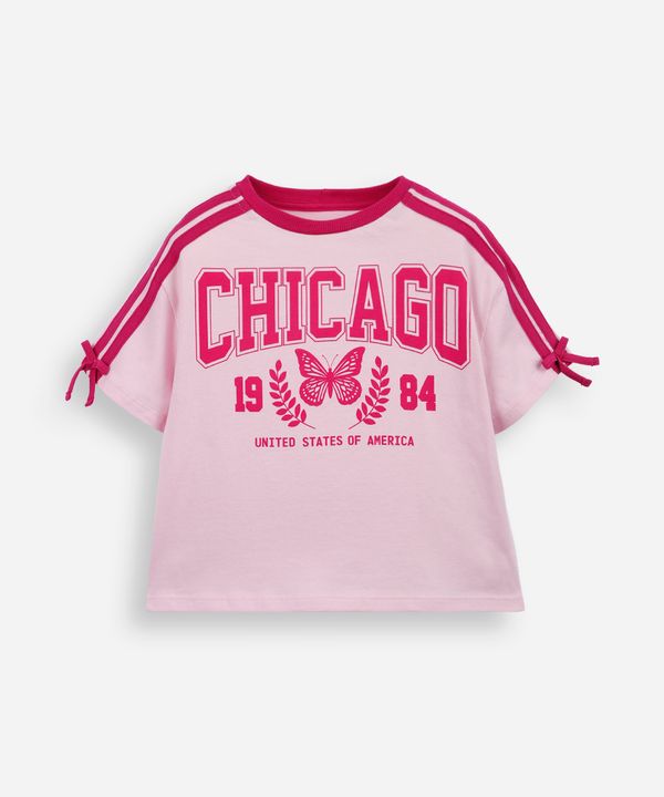 camiseta infantil de algodão estampada com laço rosa 10