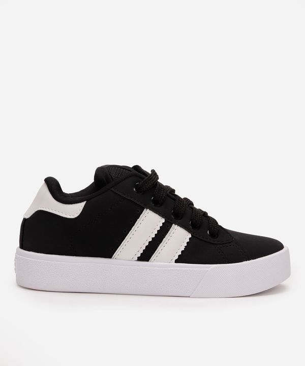 tênis casual infantil com recortes ollie preto 32