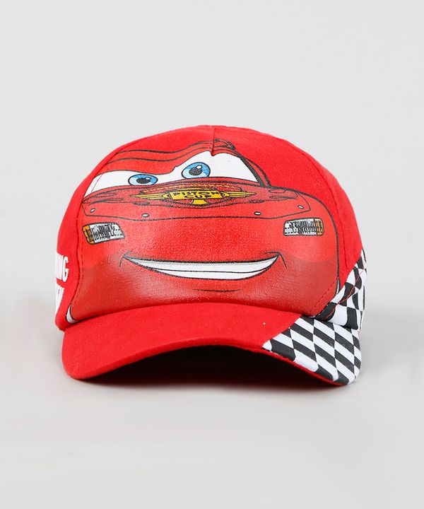 Boné Infantil Aba Curva Relâmpago McQueen Carros Vermelho PP