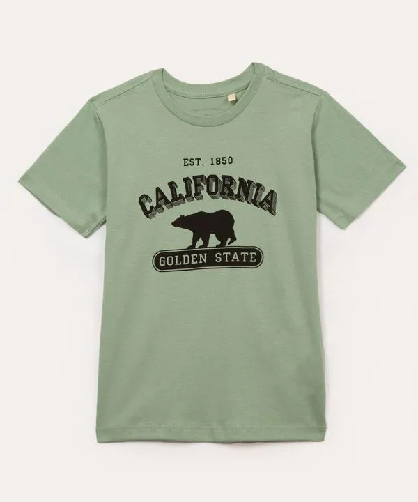 camiseta infantil califórnia manga curta verde 4