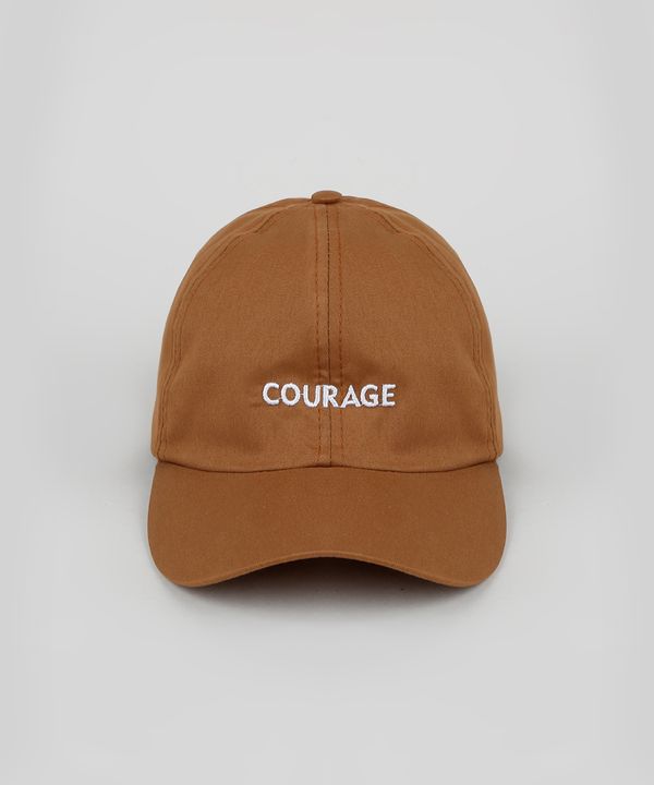 Boné Masculino Aba Curva com Bordado Courage Marrom Único