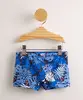 Sunga Infantil Boxer Estampada Folhagem com Proteção UV50+ Azul Royal 4