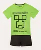 pijama de algodão infantil minecraft manga curta verde 6
