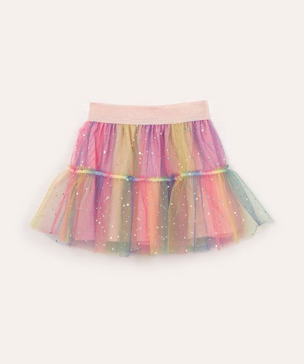 saia infantil de tule tie dye com brilho colorido 8