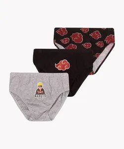 kit de 3 cuecas infantil naruto colorido 4