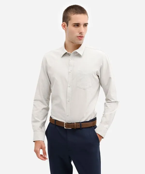 camisa de algodão comfort manga longa verde M