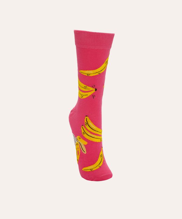 meia cano longo bananas rosa 41-43