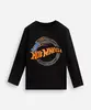 blusa de algodão infantil manga longa hot wheels preta 8