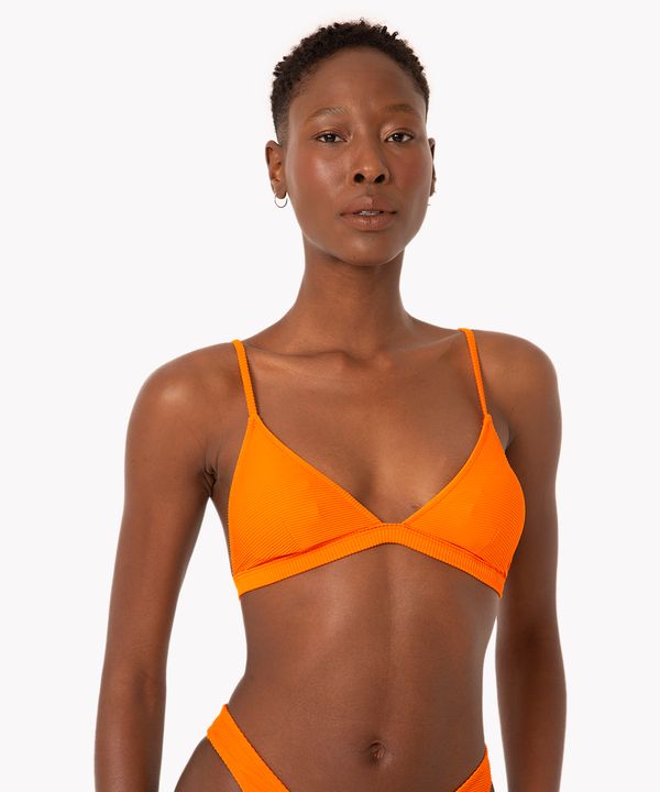 biquíni top triângulo com proteção uv50 laranja GG