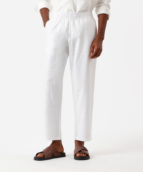 calça relaxed masculina de algodão texturizada branco 42