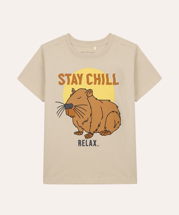 camiseta de algodão infantil capivara bege 4