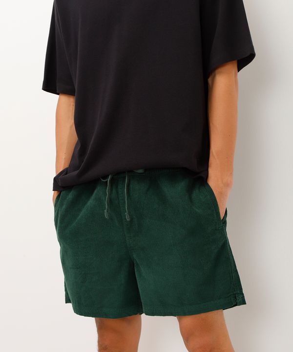 short de veludo cotelê com bolsos verde G