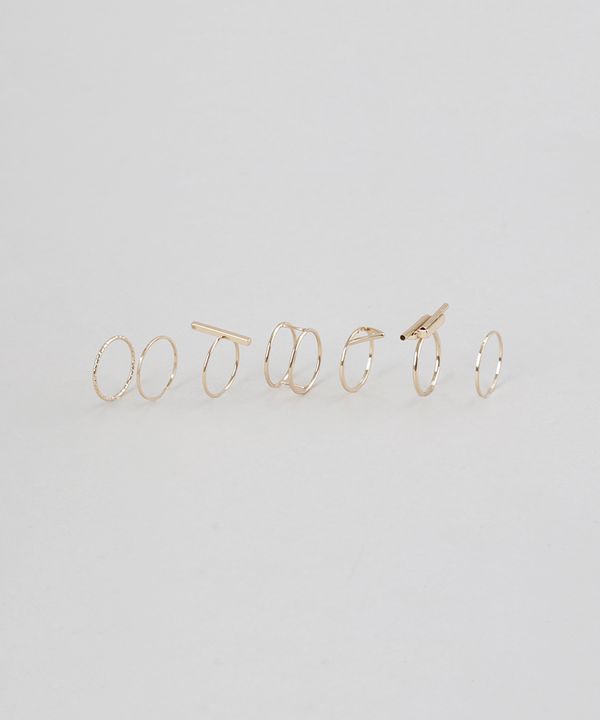 Kit de 7 Anéis Dourado G