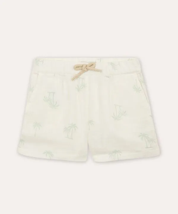 bermuda reta de algodão coqueiro infantil off white 2