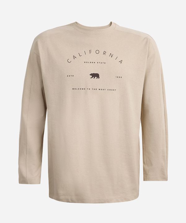 blusa oversized juvenil de algodão manga longa california bege 16