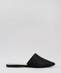Mule Feminino Via Uno Bico Fino com Brilho Preto 38