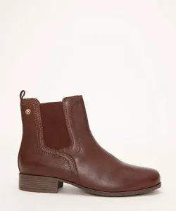 bota de couro salto baixo bottero marrom 34