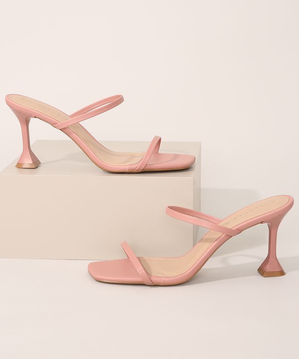 Tamanco Feminino Salto Médio Oneself Rosa Claro 35