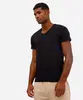 camiseta de algodão gola v preta GG