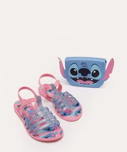sandália grendene infantil com brinde lilo e stitch rosa 32-33