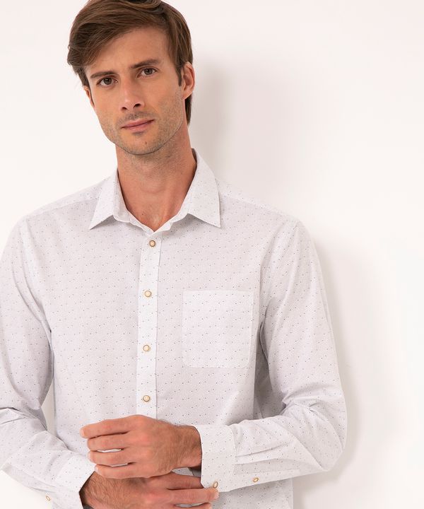 camisa comfort granulado manga longa cinza claro M