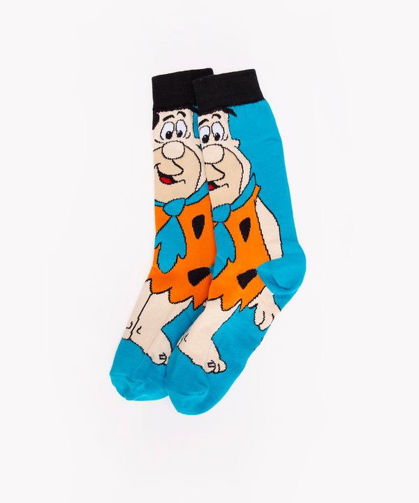 meia cano alto fred flintstone azul médio 37-40